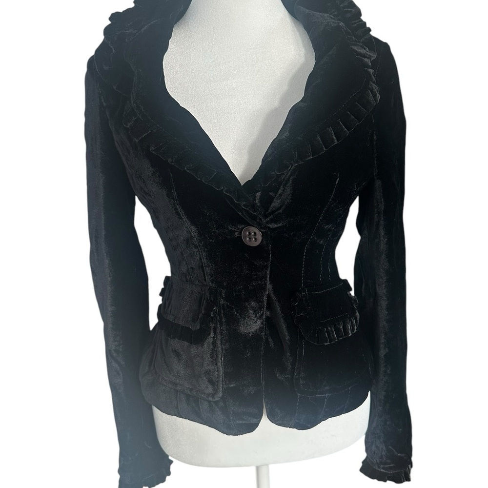 Bebe Black Velvet Blazer Jacket